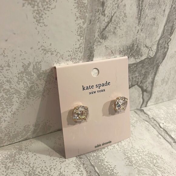 Kate Spade Cubic Zirconia Earrings Gold/Bright Ideas NWT - Picture 3 of 4